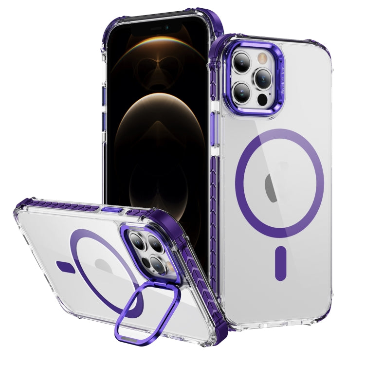 Rainbow Series Transparent MagSafe Lens Holder Phone Case, For iPhone 14 Pro, For iPhone 14 Pro Max, For iPhone 12 Pro Max, For iPhone 12 Pro