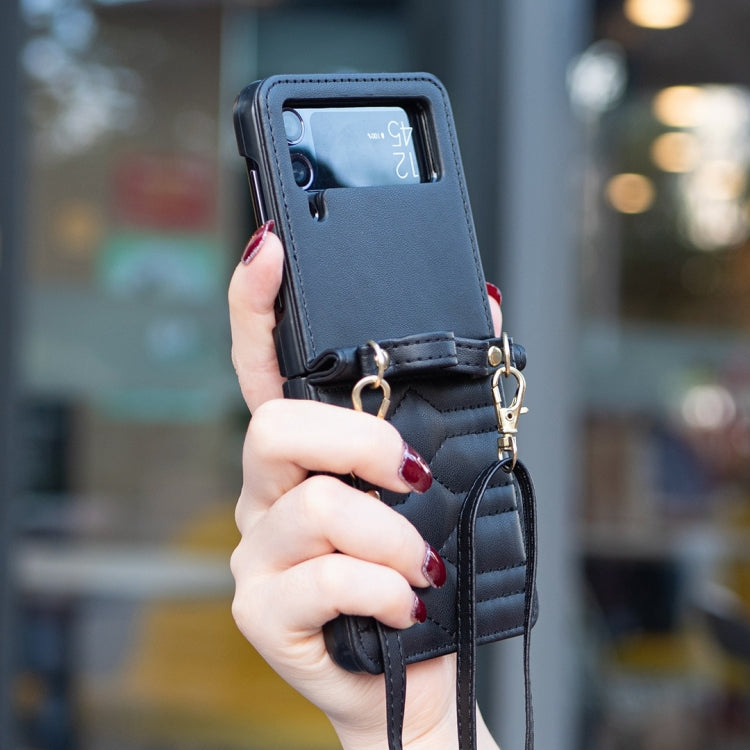 V-shaped Crossbody Lanyard Leather Phone Case