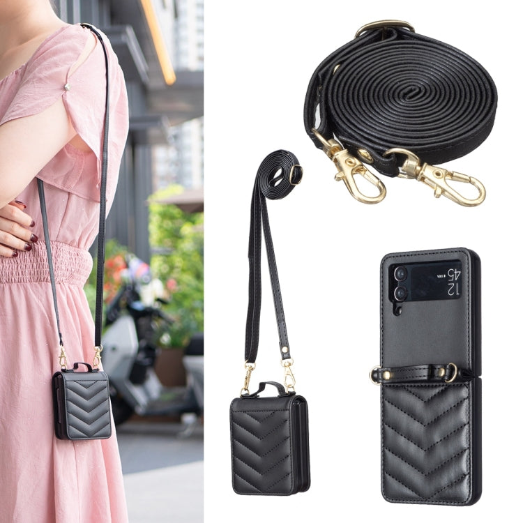 Wave-shaped Crossbody Lanyard Leather Phone Case