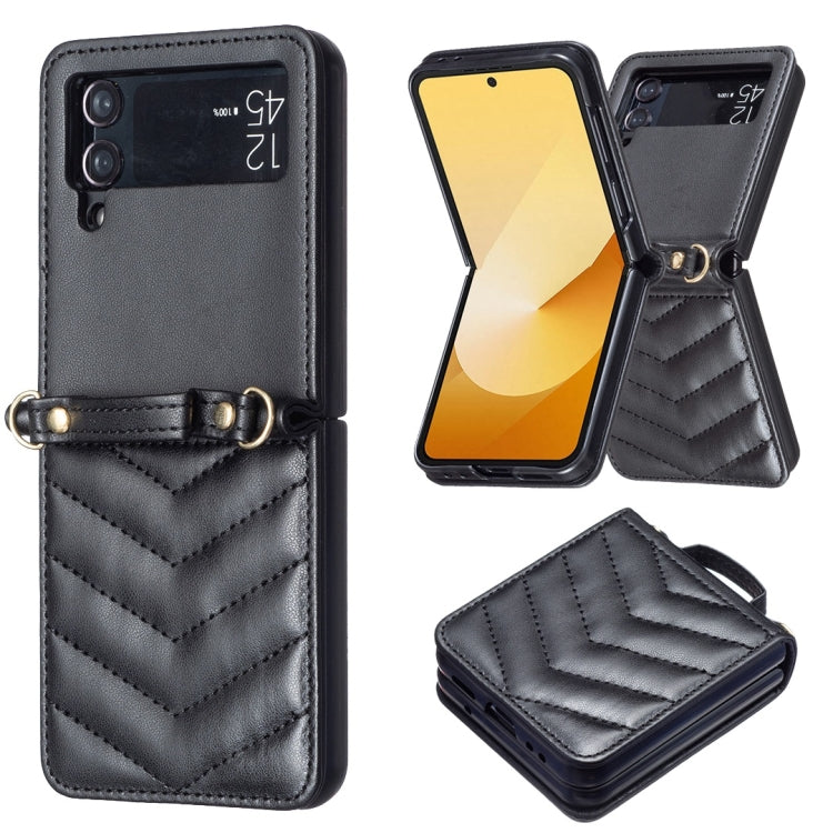 Wave-shaped Crossbody Lanyard Leather Phone Case