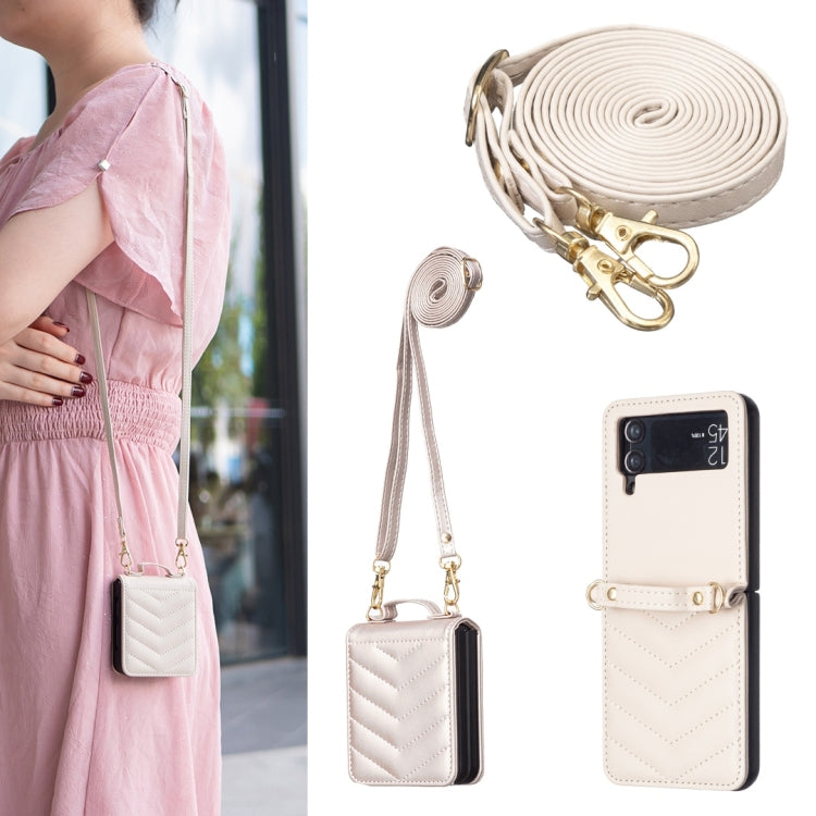Wave-shaped Crossbody Lanyard Leather Phone Case
