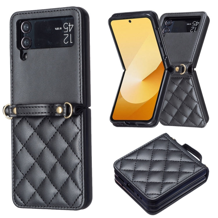 Rhombus-shaped Crossbody Lanyard Leather Phone Case