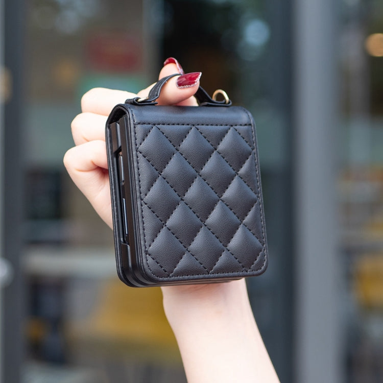 Rhombus-shaped Crossbody Lanyard Leather Phone Case