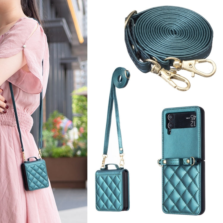 Rhombus-shaped Crossbody Lanyard Leather Phone Case