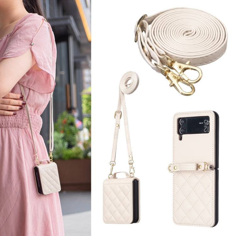 Rhombus-shaped Crossbody Lanyard Leather Phone Case