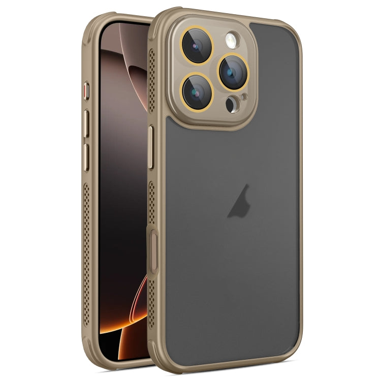 Hardware Side Cooling Skin Feel Frosted Phone Case with Lens Film, For iPhone 16 Pro Max, For iPhone 16 Pro, For iPhone 16 Plus