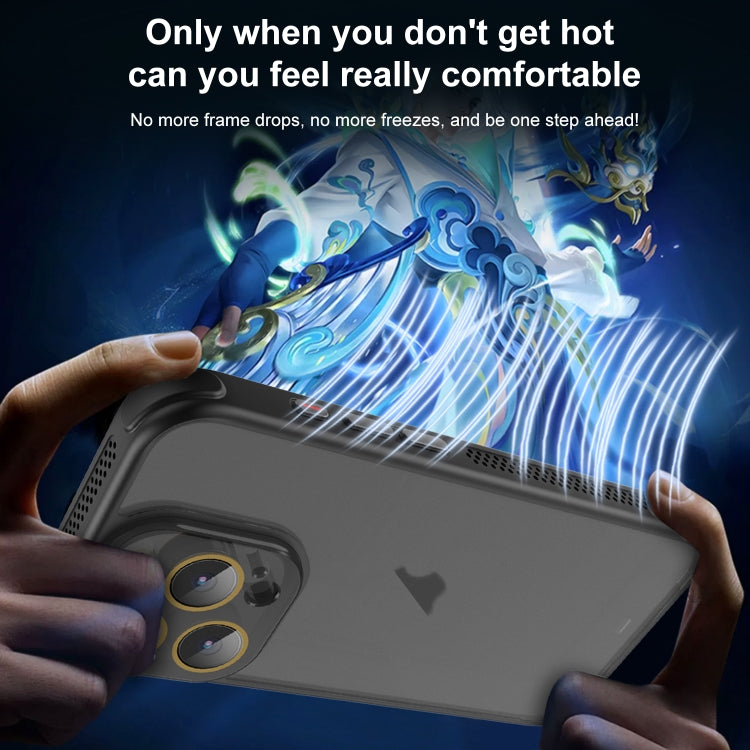 Hardware Side Cooling Skin Feel Frosted Phone Case with Lens Film, For iPhone 15 Plus, For iPhone 15, For iPhone 14 Plus