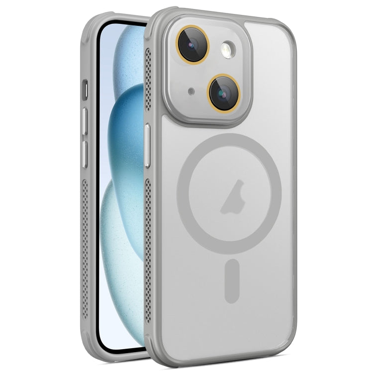 Hardware Side Cooling Skin Feel Frosted MagSafe Magnetic Phone Case with Lens Film, For iPhone 15 Plus, For iPhone 15, For iPhone 14 Plus