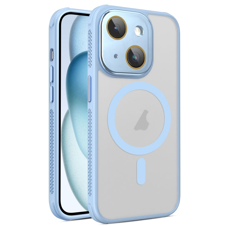 Hardware Side Cooling Skin Feel Frosted MagSafe Magnetic Phone Case with Lens Film, For iPhone 15 Plus, For iPhone 15, For iPhone 14 Plus