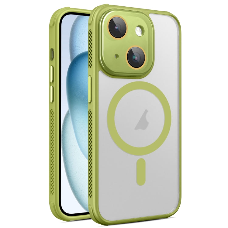 Hardware Side Cooling Skin Feel Frosted MagSafe Magnetic Phone Case with Lens Film, For iPhone 15 Plus, For iPhone 15, For iPhone 14 Plus