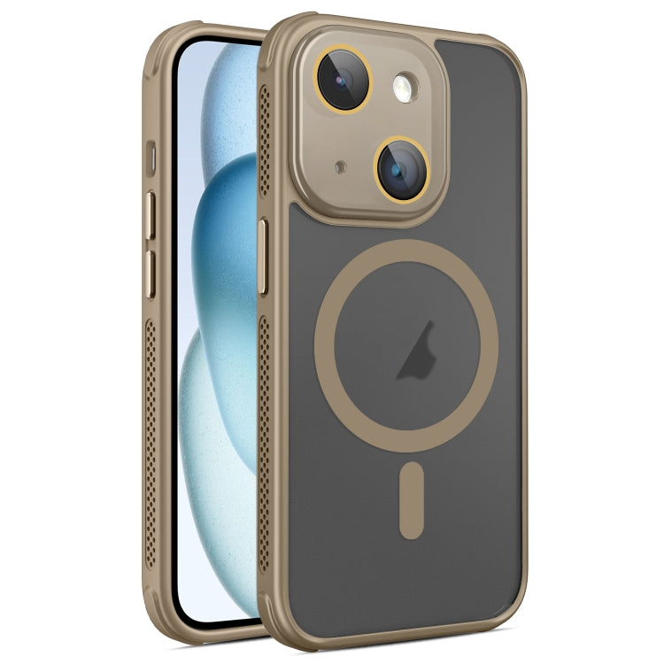 Hardware Side Cooling Skin Feel Frosted MagSafe Magnetic Phone Case with Lens Film, For iPhone 15 Plus, For iPhone 15, For iPhone 14 Plus