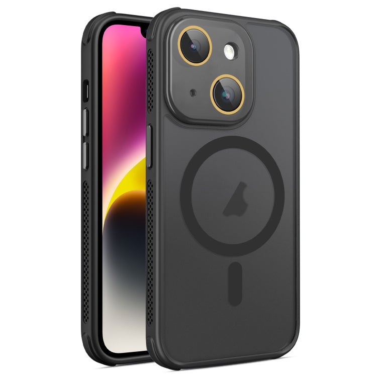 Hardware Side Cooling Skin Feel Frosted MagSafe Magnetic Phone Case with Lens Film, For iPhone 15 Plus, For iPhone 15, For iPhone 14 Plus