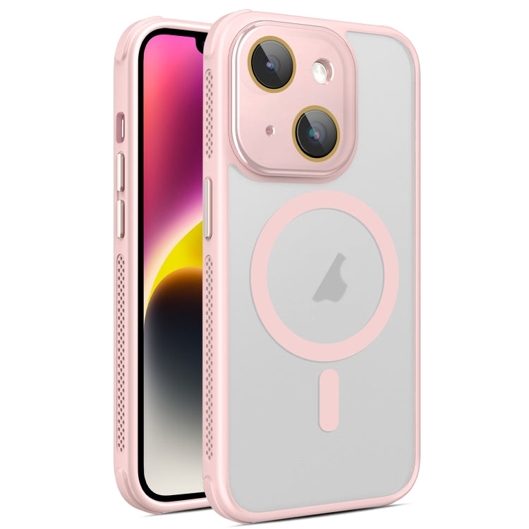 Hardware Side Cooling Skin Feel Frosted MagSafe Magnetic Phone Case with Lens Film, For iPhone 15 Plus, For iPhone 15, For iPhone 14 Plus