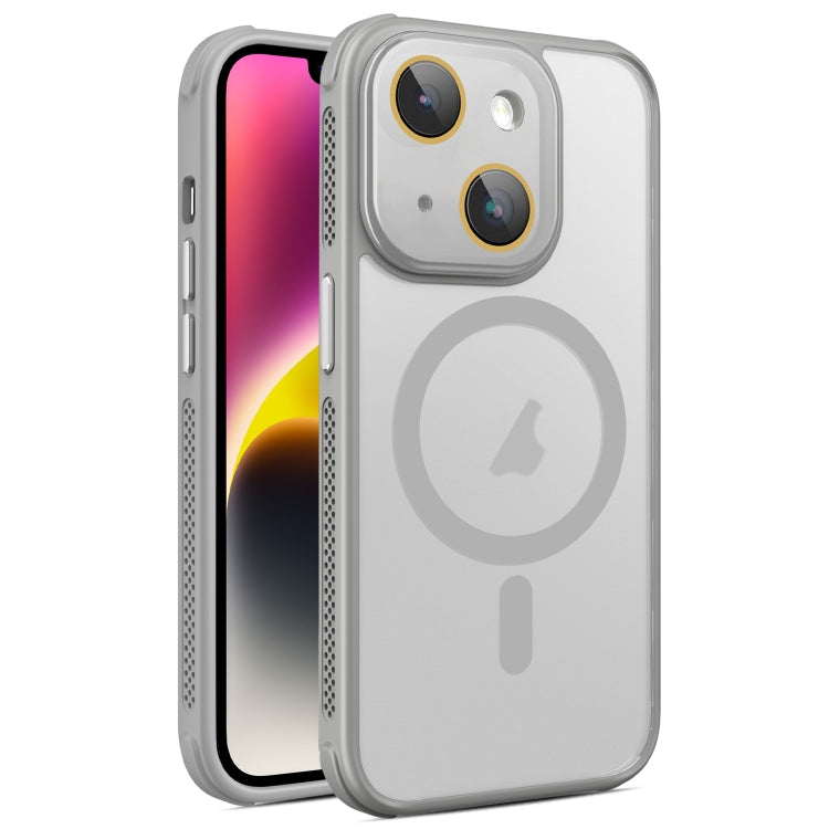 Hardware Side Cooling Skin Feel Frosted MagSafe Magnetic Phone Case with Lens Film, For iPhone 15 Plus, For iPhone 15, For iPhone 14 Plus