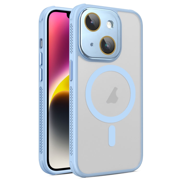 Hardware Side Cooling Skin Feel Frosted MagSafe Magnetic Phone Case with Lens Film, For iPhone 15 Plus, For iPhone 15, For iPhone 14 Plus