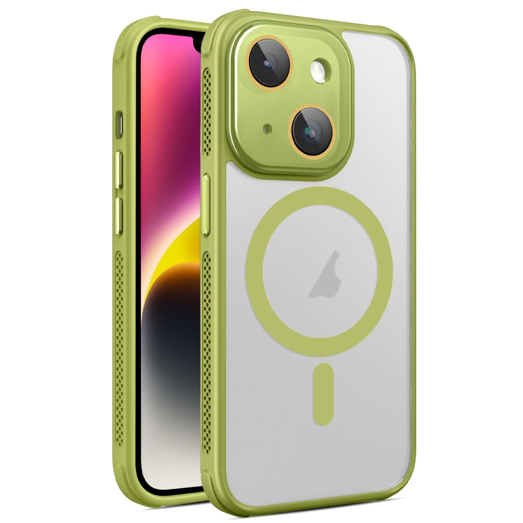 Hardware Side Cooling Skin Feel Frosted MagSafe Magnetic Phone Case with Lens Film, For iPhone 15 Plus, For iPhone 15, For iPhone 14 Plus