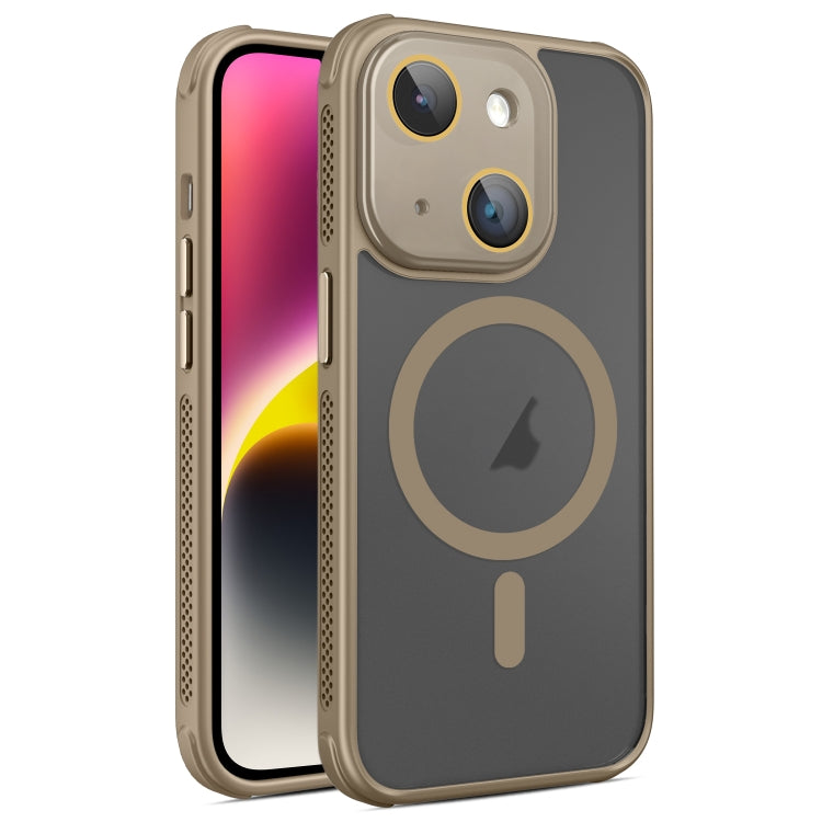 Hardware Side Cooling Skin Feel Frosted MagSafe Magnetic Phone Case with Lens Film, For iPhone 15 Plus, For iPhone 15, For iPhone 14 Plus