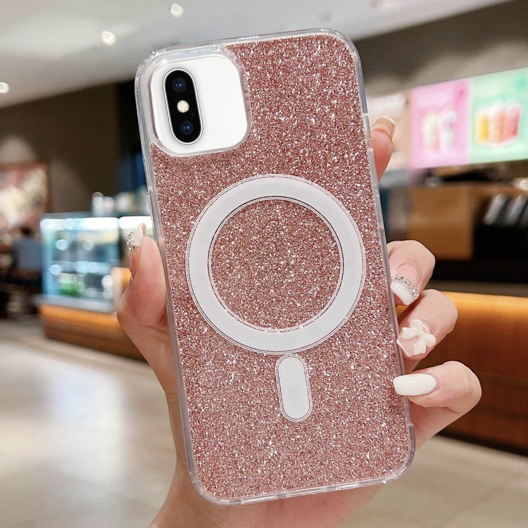 Acrylic Transparent Glitter MagSafe Phone Case, For iPhone 11 Pro, For iPhone XS / X, For iPhone XR