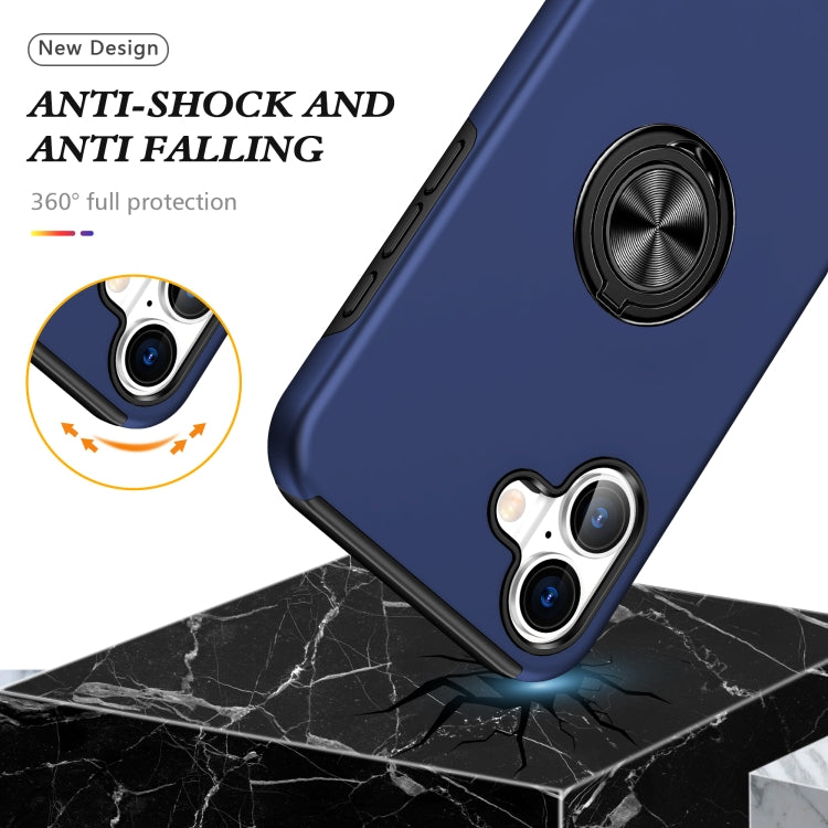 PC + TPU Magnetic Phone Case with Invisible Ring Holder, For iPhone 16 Plus, For iPhone 16