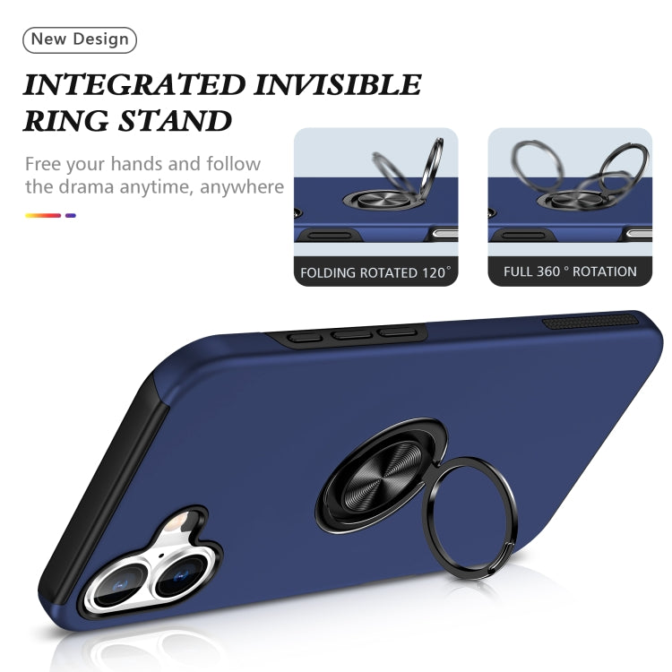 PC + TPU Magnetic Phone Case with Invisible Ring Holder, For iPhone 16 Plus, For iPhone 16