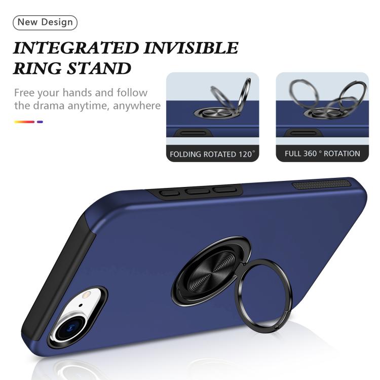 PC + TPU Magnetic Phone Case with Invisible Ring Holder, For iPhone 16e, For iPhone 16 Pro Max, For iPhone 16 Pro