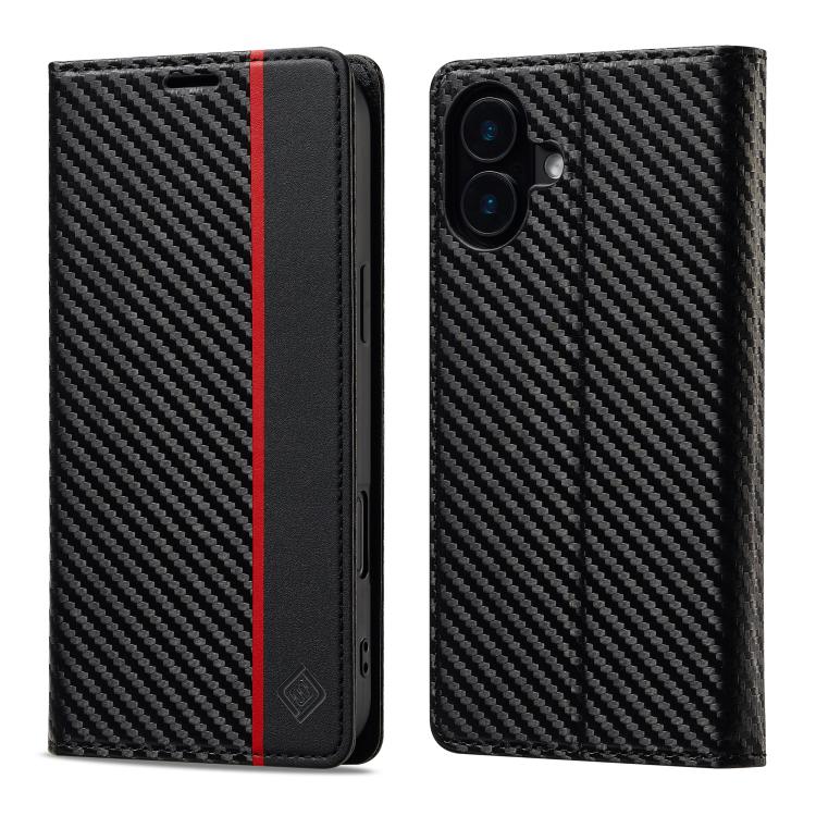 LC.IMEEKE Carbon Fiber Leather Phone Case, For iPhone 17 Pro Max, For iPhone 17 Pro, For iPhone 17, For iPhone 17 Air, For iPhone 16e, For iPhone 16 Pro Max, For iPhone 16 Pro, For iPhone 16 Plus, For iPhone 16