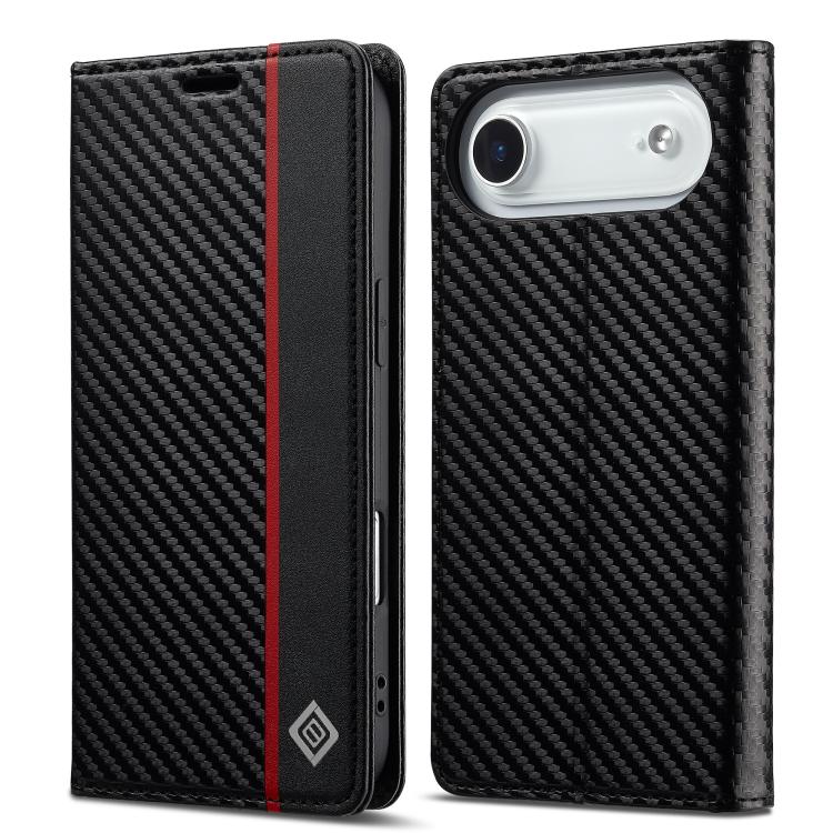 LC.IMEEKE Carbon Fiber Leather Phone Case, For iPhone 17 Pro Max, For iPhone 17 Pro, For iPhone 17, For iPhone 17 Air, For iPhone 16e, For iPhone 16 Pro Max, For iPhone 16 Pro, For iPhone 16 Plus, For iPhone 16