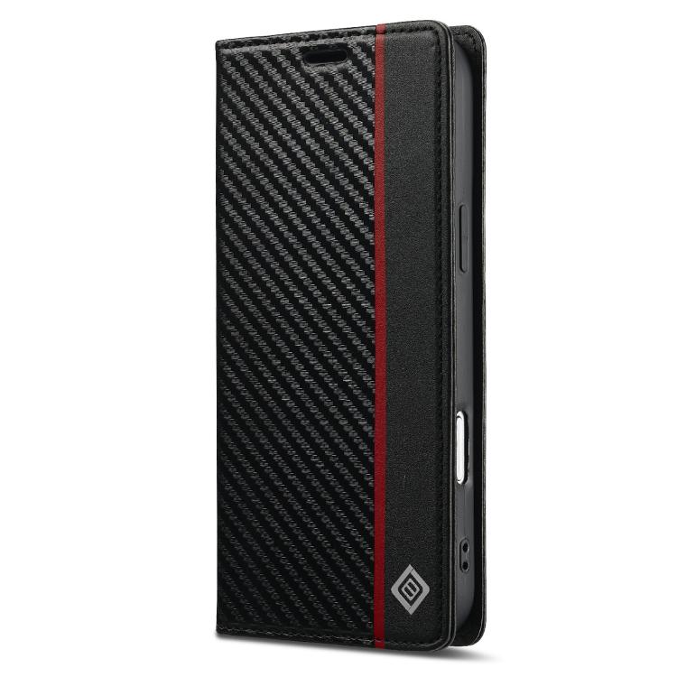 LC.IMEEKE Carbon Fiber Leather Phone Case, For iPhone 17 Pro Max, For iPhone 17 Pro, For iPhone 17, For iPhone 17 Air, For iPhone 16e, For iPhone 16 Pro Max, For iPhone 16 Pro, For iPhone 16 Plus, For iPhone 16