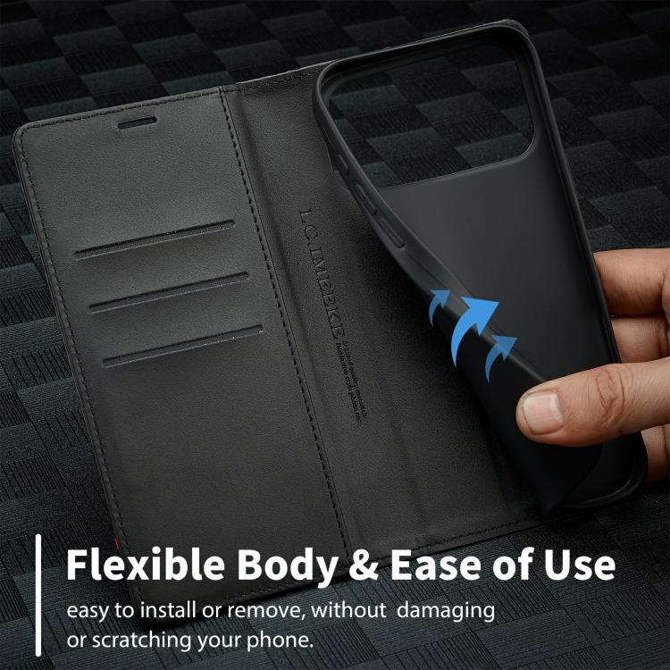 LC.IMEEKE Carbon Fiber Leather Phone Case, For iPhone 17 Pro Max, For iPhone 17 Pro, For iPhone 17, For iPhone 17 Air, For iPhone 16e, For iPhone 16 Pro Max, For iPhone 16 Pro, For iPhone 16 Plus, For iPhone 16