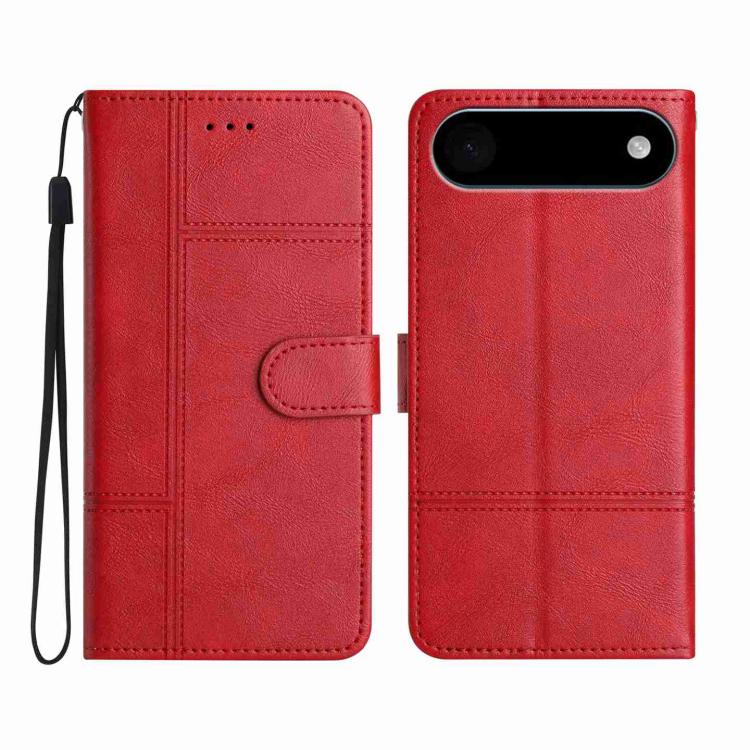 Cowhide Texture Stitching Leather Phone Case