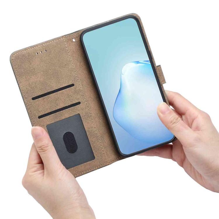 Cowhide Texture Stitching Leather Phone Case