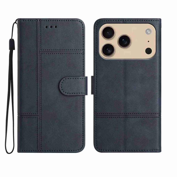 Cowhide Texture Stitching Leather Phone Case