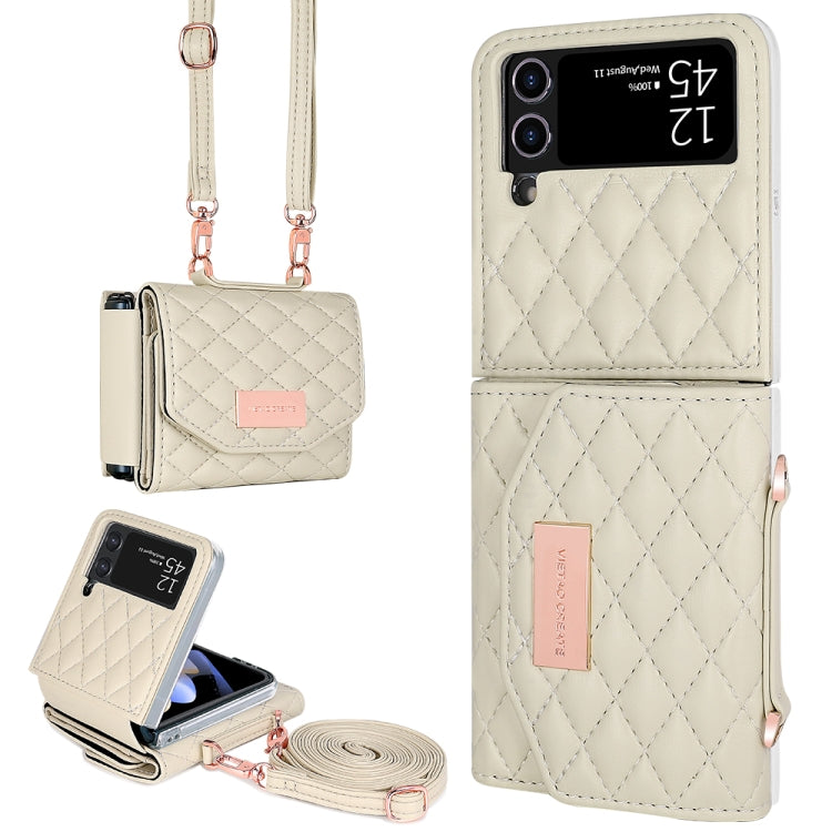 VIETAO Rhombic Texture Wallet PU Phone Case with Long Lanyard