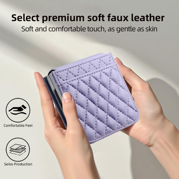 VIETAO Rhombic Texture PU Card Slot Phone Case with Lanyard