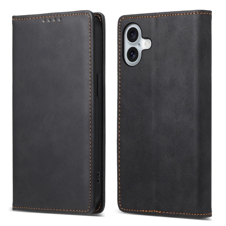 Business Solid Color Magnetic RFID Leather Phone Case, iPhone 16e, For iPhone 16 Pro Max, For iPhone 16 Pro, For iPhone 16 Plus
