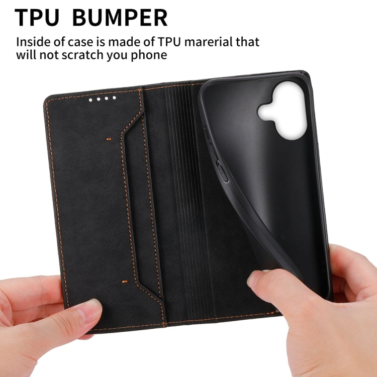 Business Solid Color Magnetic RFID Leather Phone Case, For iPhone 16