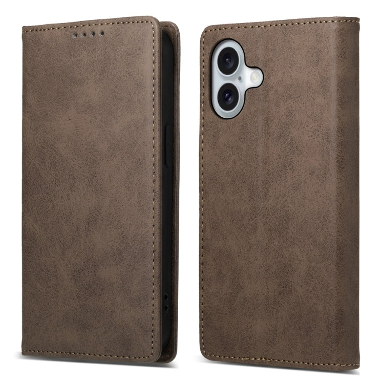 Business Solid Color Magnetic RFID Leather Phone Case, For iPhone 16