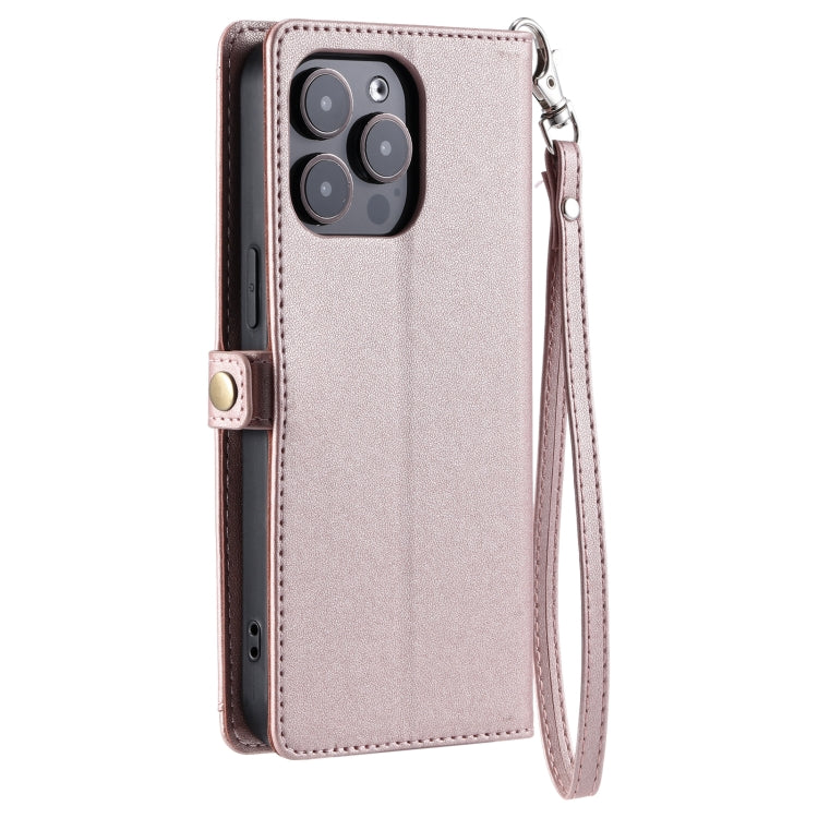 Wallet Multi-card Slot Leather Phone Case with Lanyard, For iPhone 15 Pro Max, For iPhone 15 Pro, For iPhone 15 Plus, For iPhone 14 Plus