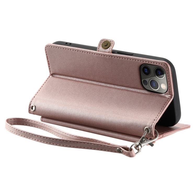 Wallet Multi-card Slot Leather Phone Case with Lanyard, For iPhone 12 Pro Max, For iPhone 12 Pro, For iPhone 11, For iPhone XS / X