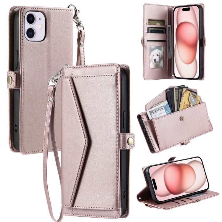 Wallet Multi-card Slot Leather Phone Case with Lanyard, For iPhone 12 Pro Max, For iPhone 12 Pro, For iPhone 11, For iPhone XS / X