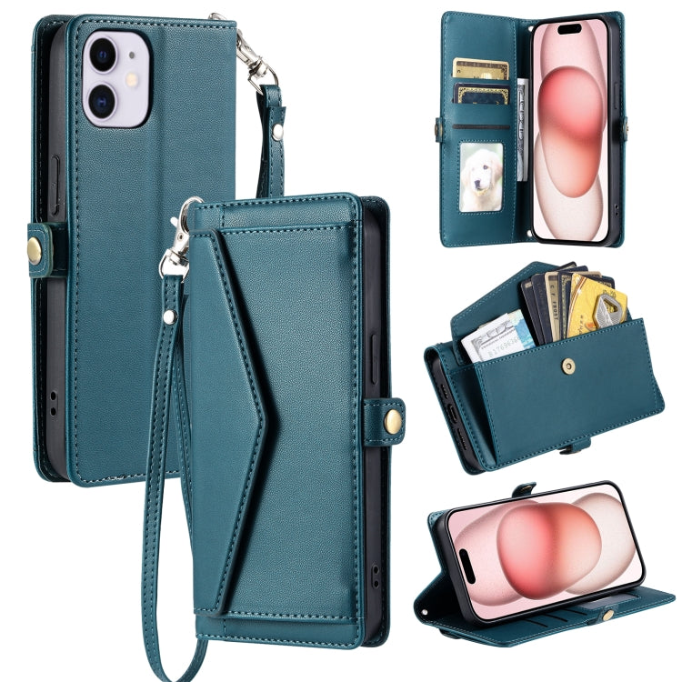 Wallet Multi-card Slot Leather Phone Case with Lanyard, For iPhone 12 Pro Max, For iPhone 12 Pro, For iPhone 11, For iPhone XS / X