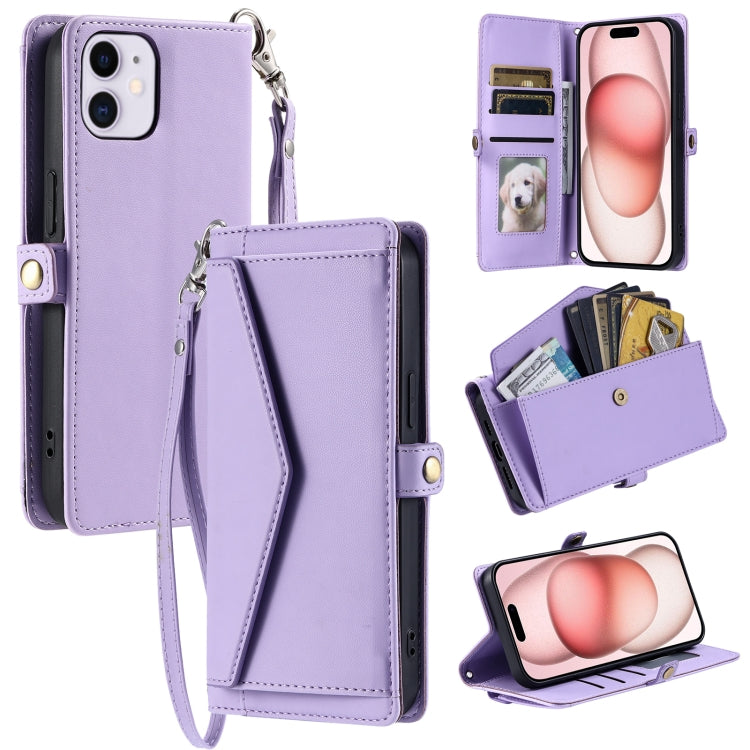 Wallet Multi-card Slot Leather Phone Case with Lanyard, For iPhone 12 Pro Max, For iPhone 12 Pro, For iPhone 11, For iPhone XS / X