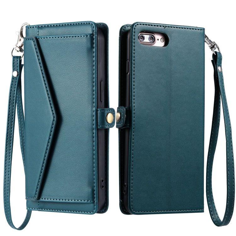 Wallet Multi-card Slot Leather Phone Case with Lanyard, For iPhone XS Max, For iPhone 8 Plus / 7 Plus