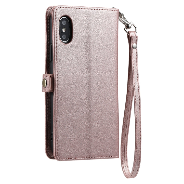 Wallet Multi-card Slot Leather Phone Case with Lanyard, For iPhone XS Max, For iPhone 8 Plus / 7 Plus