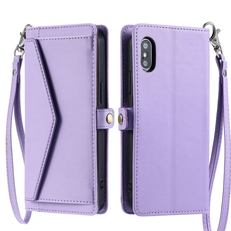 Wallet Multi-card Slot Leather Phone Case with Lanyard, For iPhone XS Max, For iPhone 8 Plus / 7 Plus