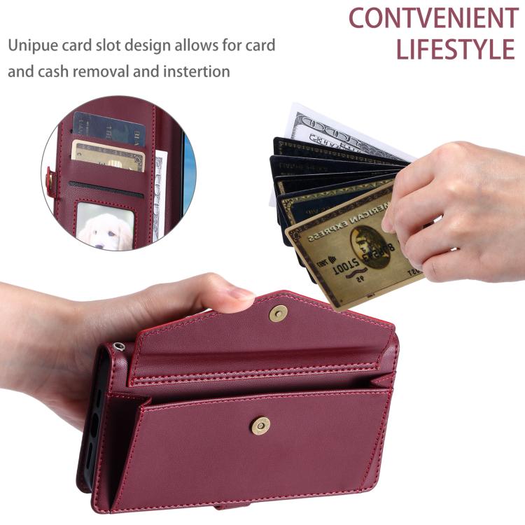 Wallet Multi-card Slot Leather Phone Case with Lanyard, For iPhone 16e, For iPhone 16 Pro Max, For iPhone 16 Pro, For iPhone 16 Plus, For iPhone 16
