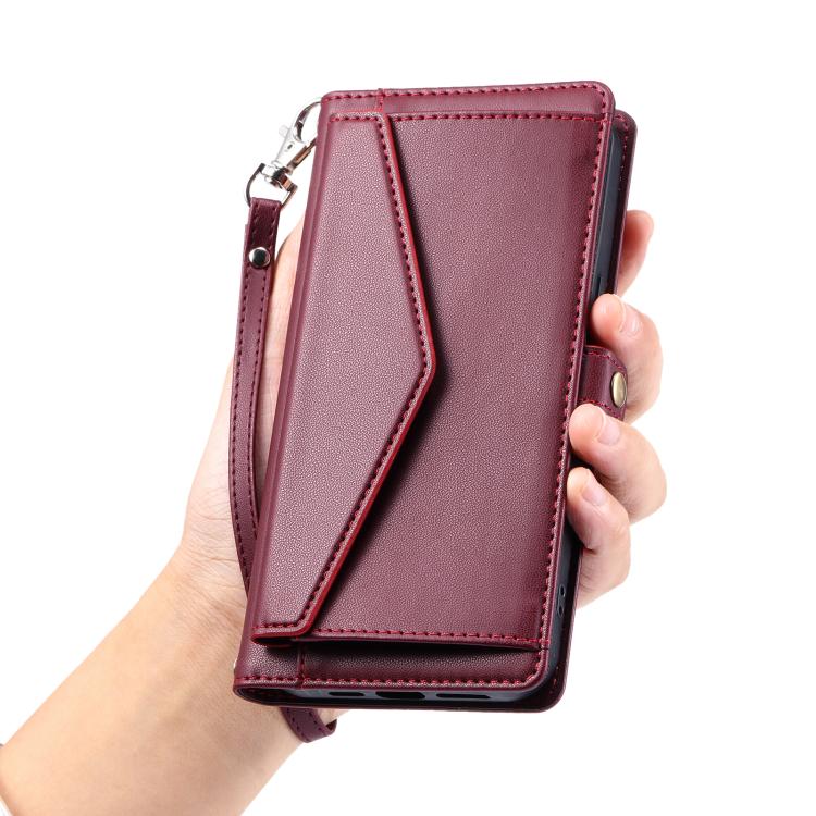 Wallet Multi-card Slot Leather Phone Case with Lanyard, For iPhone 16e, For iPhone 16 Pro Max, For iPhone 16 Pro, For iPhone 16 Plus, For iPhone 16
