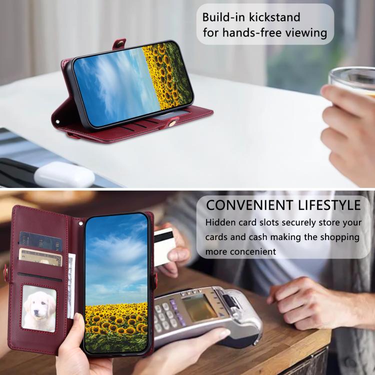 Wallet Multi-card Slot Leather Phone Case with Lanyard, For iPhone 16e, For iPhone 16 Pro Max, For iPhone 16 Pro, For iPhone 16 Plus, For iPhone 16