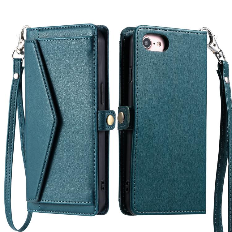 Wallet Multi-card Slot Leather Phone Case with Lanyard, For iPhone 16e, For iPhone 16 Pro Max, For iPhone 16 Pro, For iPhone 16 Plus, For iPhone 16