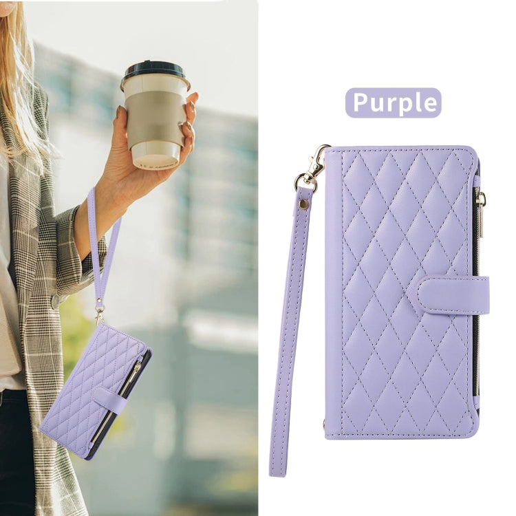 Rhombic Zipper Wallet Leather Phone Case, For iPhone 7 / 8 / SE 2022, For iPhone 13 Pro Max, For iPhone 13 Pro, For iPhone 13